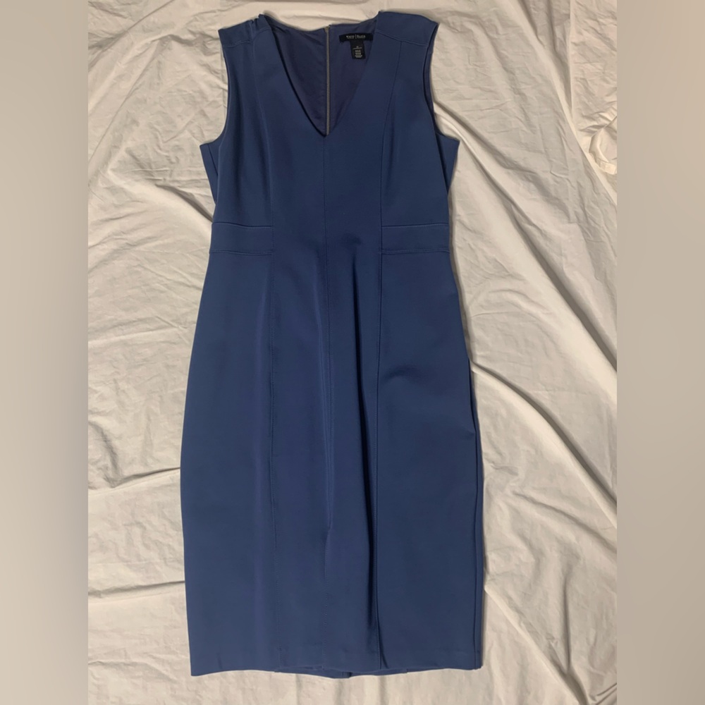 Blue White House Black Market dress